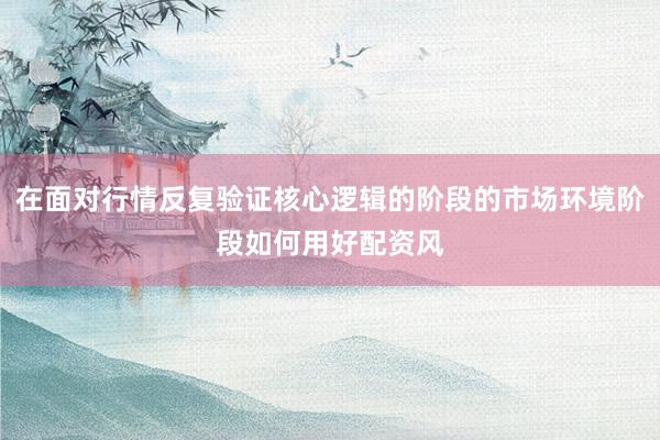 在面对行情反复验证核心逻辑的阶段的市场环境阶段如何用好配资风