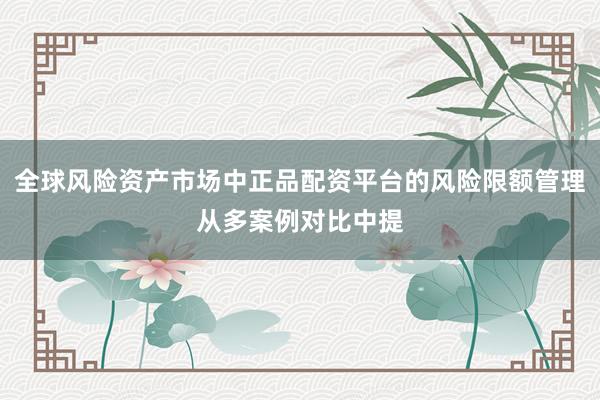 全球风险资产市场中正品配资平台的风险限额管理从多案例对比中提