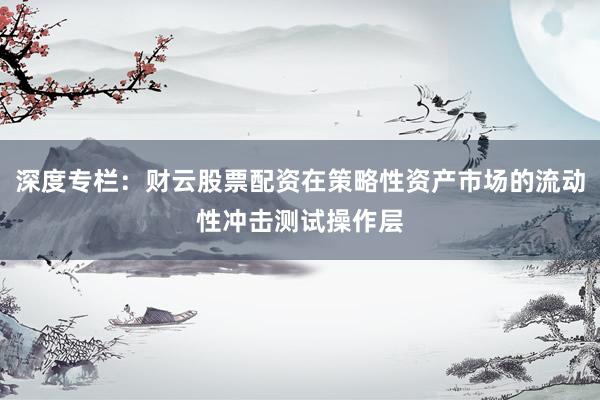 深度专栏：财云股票配资在策略性资产市场的流动性冲击测试操作层
