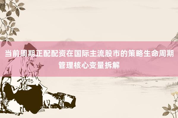 当前周期正配配资在国际主流股市的策略生命周期管理核心变量拆解