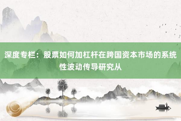 深度专栏：股票如何加杠杆在跨国资本市场的系统性波动传导研究从